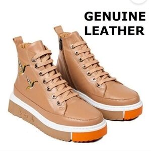 NIB Aquamarine Shoes genuine leather nude boot with warm lining size 40 / 9-9.5